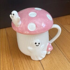 Pink and White Ghost Mushroom Mug